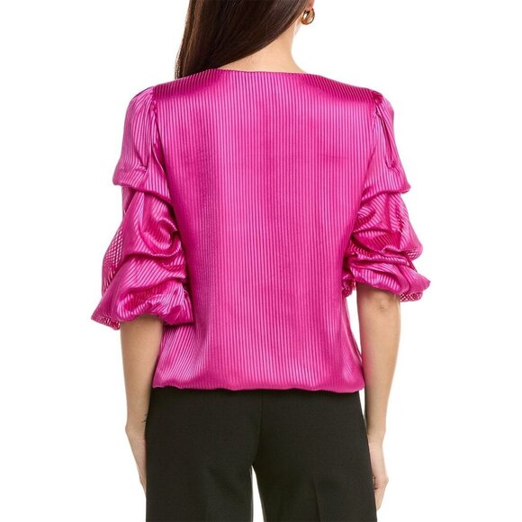 Vince Camuto womens Shadow Stripe Blouse, Size S, Purple bloomberry MSRP $89 - Picture 2 of 2